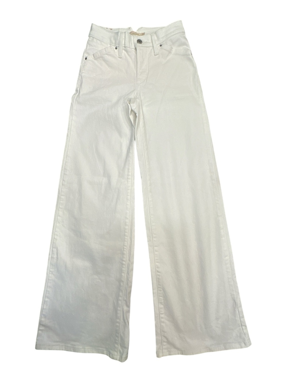 Levi's 318 Shaping Wide Leg White Denim Jeans Women's Size 24x32